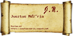 Jusztus Mária névjegykártya